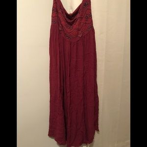 Maroon maxi skirt